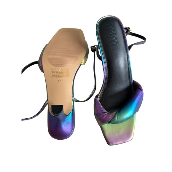 FARYLROBIN Ace Iridescent Ankle Strap Holiday Sandals Heels Size 11 NEW NWOB - Picture 4 of 6